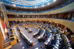 Der Nationalrat im neu sanierten Parlament.