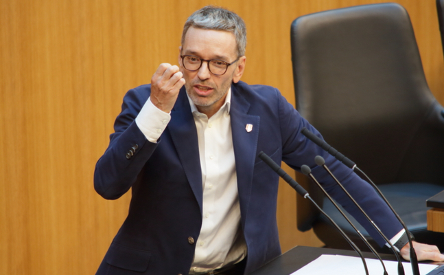 FPÖ-Bundesparteiobmann Herbert Kickl im Parlament.