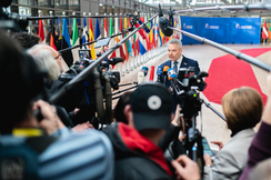 Bundeskanzler Karl Nehammer vor dem EU-Gipfel in Brüssel.