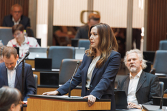 FPÖ-EU-Kandidatin und Europasprecherin Petra Steger im Parlament.