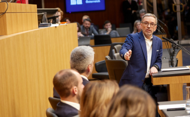 FPÖ-Bundesparteiobmann Herbert Kickl im Parlament.