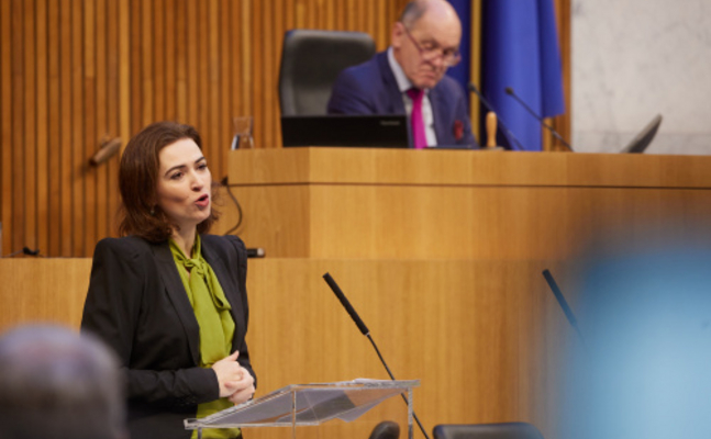 Die grüne Justizministerin Alma Zadić im Nationalrat.
